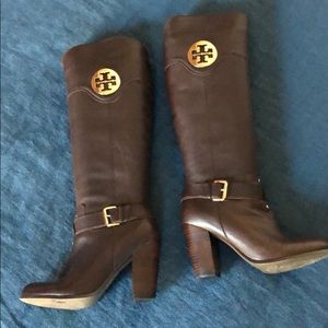Tory Burch Leather Boots Sz 7/ 37